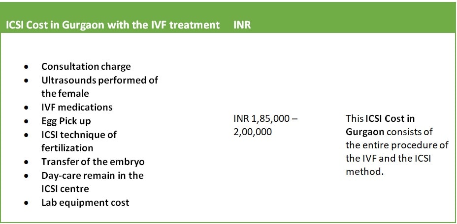 icsi cost in gurgaon price list 2020