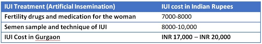 iui cost in gurgaon price list 2020